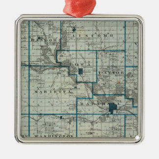 Adorno Metálico Mapa del condado de Marshall, estado de Iowa
