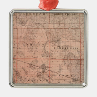 Adorno Metálico Mapa del condado de Meeker, Minnesota
