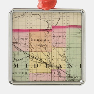 Adorno Metálico Mapa del condado de Midland, Michigan
