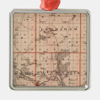 Adorno Metálico Mapa del condado de Mills, estado de Iowa