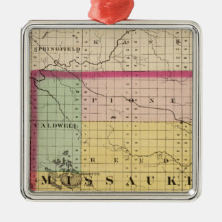 Adorno Metálico Mapa del condado de Missaukee, Michigan