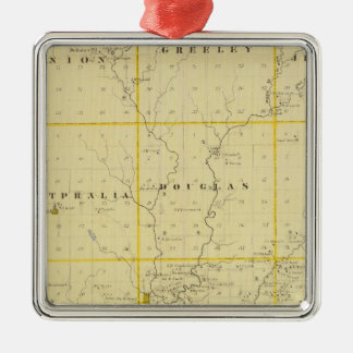Adorno Metálico Mapa del condado de Monona, estado de Iowa
