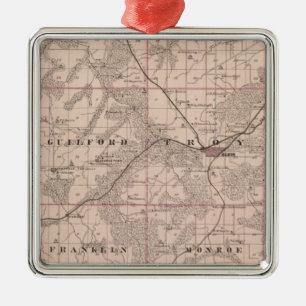 Adorno Metálico Mapa del condado de Monroe, estado de Iowa