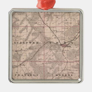 Adorno Metálico Mapa del condado de Monroe, estado de Iowa