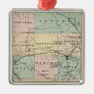 Adorno Metálico Mapa del condado de Monroe, estado de Wisconsin