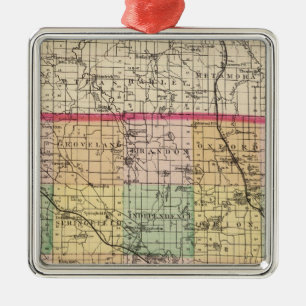 Adorno Metálico Mapa del condado de Oakland, Michigan
