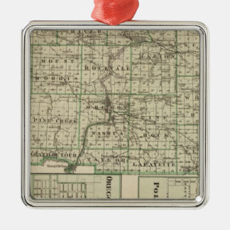 Adorno Metálico Mapa del condado de Ogle, polo y de Oregon