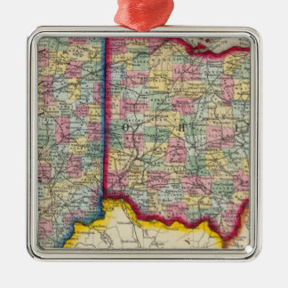Adorno Metálico Mapa del condado de Ohio, y de Indiana