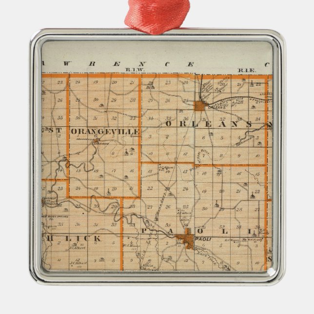Adorno Metálico Mapa del Condado de Orange (Frente)