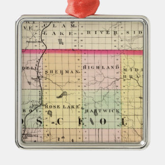 Adorno Metálico Mapa del condado de Osceola, Michigan
