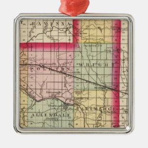 Adorno Metálico Mapa del condado de Ottawa, Michigan