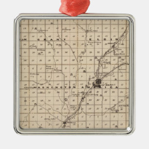 Adorno Metálico Mapa del condado de Plymouth
