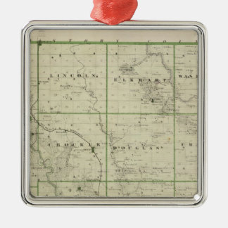 Adorno Metálico Mapa del condado de Polk, estado de Iowa