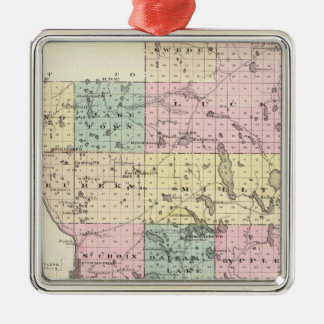 Adorno Metálico Mapa del condado de Polk, estado de Wisconsin