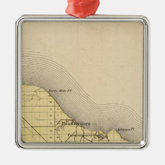 Adorno Metálico Mapa del condado de Presque Isle, Michigan