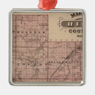 Adorno Metálico Mapa del condado de Rice, Minnesota