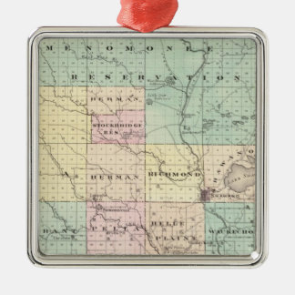 Adorno Metálico Mapa del condado de Shawano, estado de Wisconsin