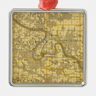 Adorno Metálico Mapa del condado de Van Buren, estado de Iowa