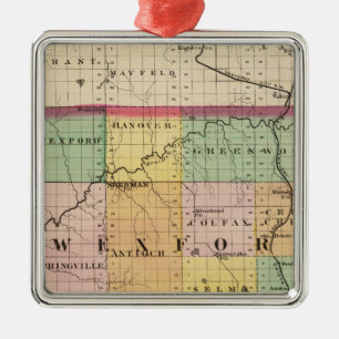 Adorno Metálico Mapa del condado de Wexford, Michigan