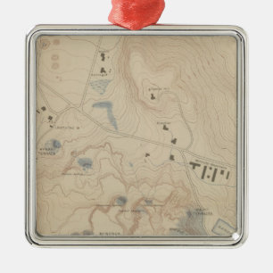 Adorno Metálico Mapa del detalle de Mammoth Hot Springs