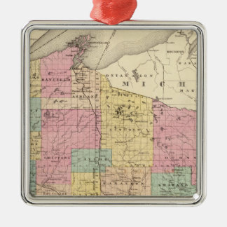 Adorno Metálico Mapa del estado de Wisconsin