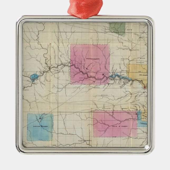 Adorno Metálico Mapa del este de Kansas (Frente)