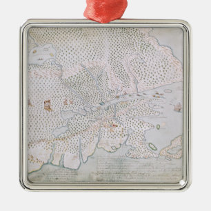 Adorno Metálico Mapa del estuario de San Lorenzo 2