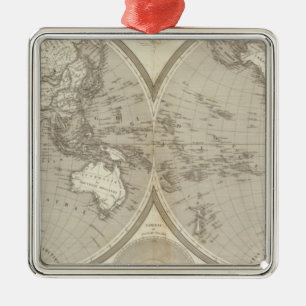Adorno Metálico Mapa del globo