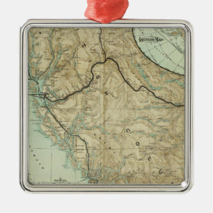 Adorno Metálico Mapa Del Gran Ferrocarril Del Pacífico