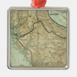 Adorno Metálico Mapa Del Gran Ferrocarril Del Pacífico