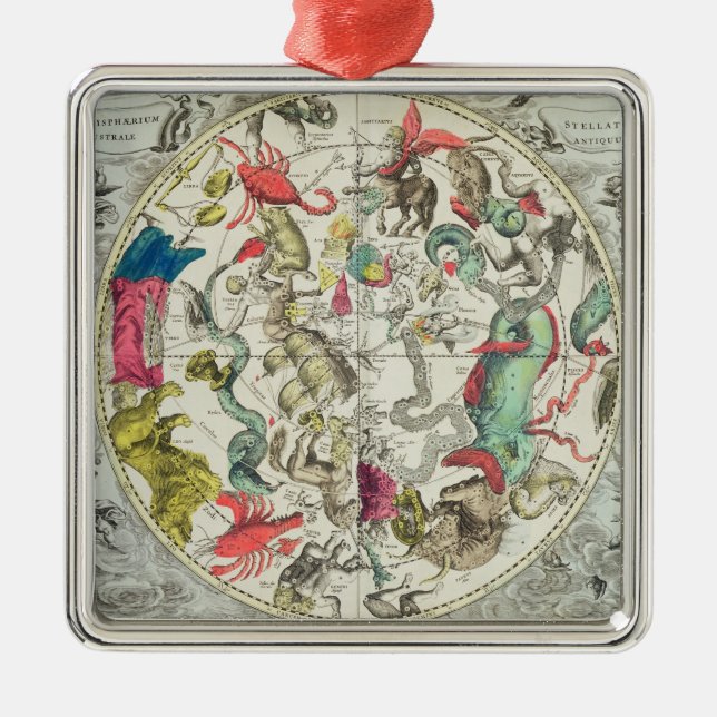 Adorno Metálico Mapa del hemisferio meridional (Frente)