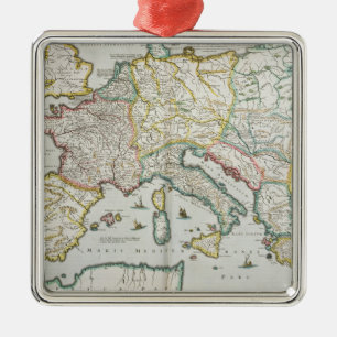 Adorno Metálico Mapa del imperio de Carlomagno