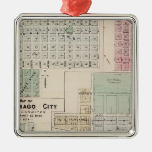 Adorno Metálico Mapa del mapa de la ciudad de Winnebago de la Tier