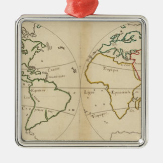 Adorno Metálico Mapa del mundo con las zonas tropicales