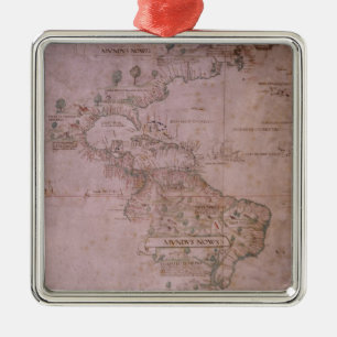 Adorno Metálico Mapa del nuevo mundo, c.1532
