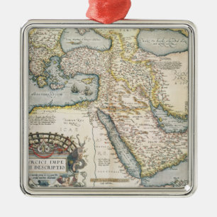 Adorno Metálico Mapa del Oriente Medio