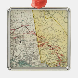 Adorno Metálico Mapa del paso y ruta y conexiones blancos del