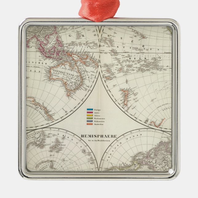 Adorno Metálico Mapa del Planiglob der Erde Atlas (Frente)