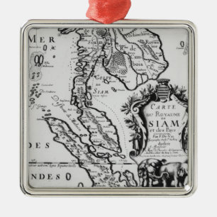 Adorno Metálico Mapa del Reino de Tailandia