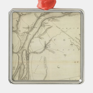 Adorno Metálico Mapa del río Detroit