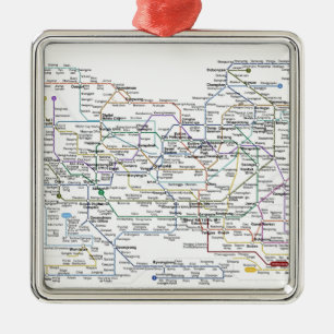 Adorno Metálico Mapa del subterráneo de Seul