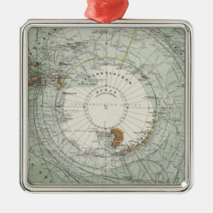 Adorno Metálico Mapa del sur de la región polar