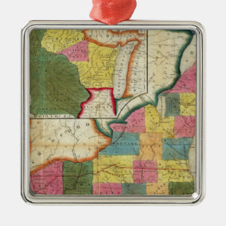 Adorno Metálico Mapa del territorio establecido de Wisconsin