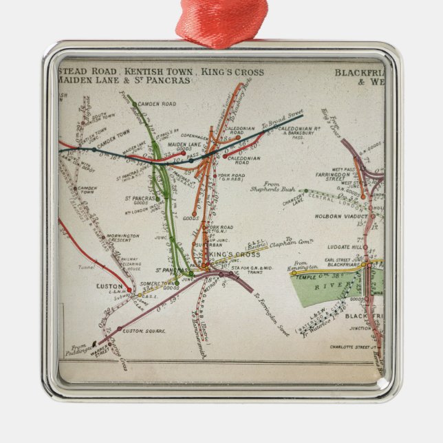 Adorno Metálico Mapa del transporte de Londres, c.1915 (Frente)