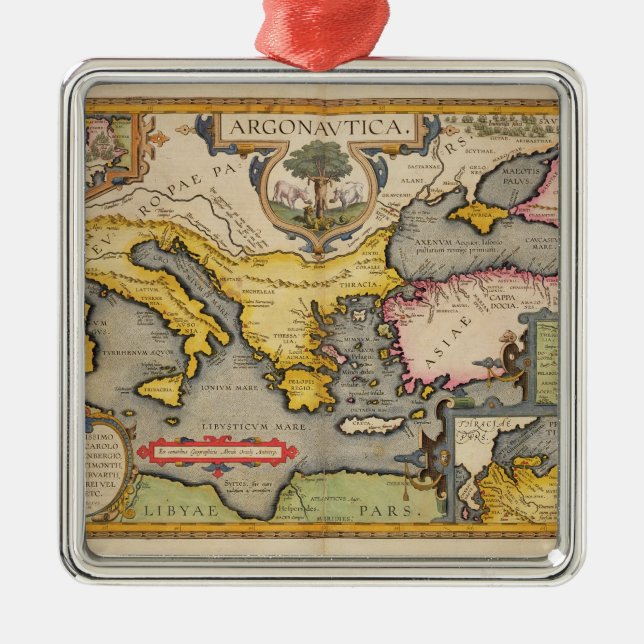 Adorno Metálico Mapa del viaje de los argonautas (Frente)