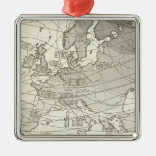 Adorno Metálico Mapa estadístico geográfico botánico de Europa