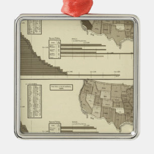 Adorno Metálico Mapa estadístico insano, idiota, ciego