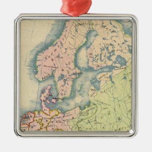 Adorno Metálico Mapa etnográfico de Europa
