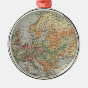Adorno Metálico Mapa europeo de la densidad demográfica el  
