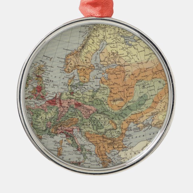 Adorno Metálico Mapa europeo de la densidad demográfica el | (Frente)